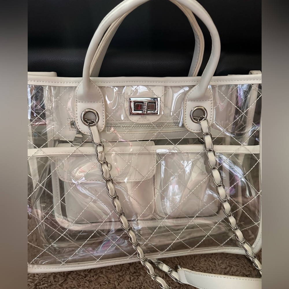 White clear purse